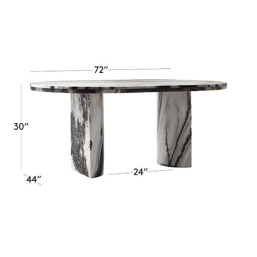 Julius 72" Oval Marble Dining Table