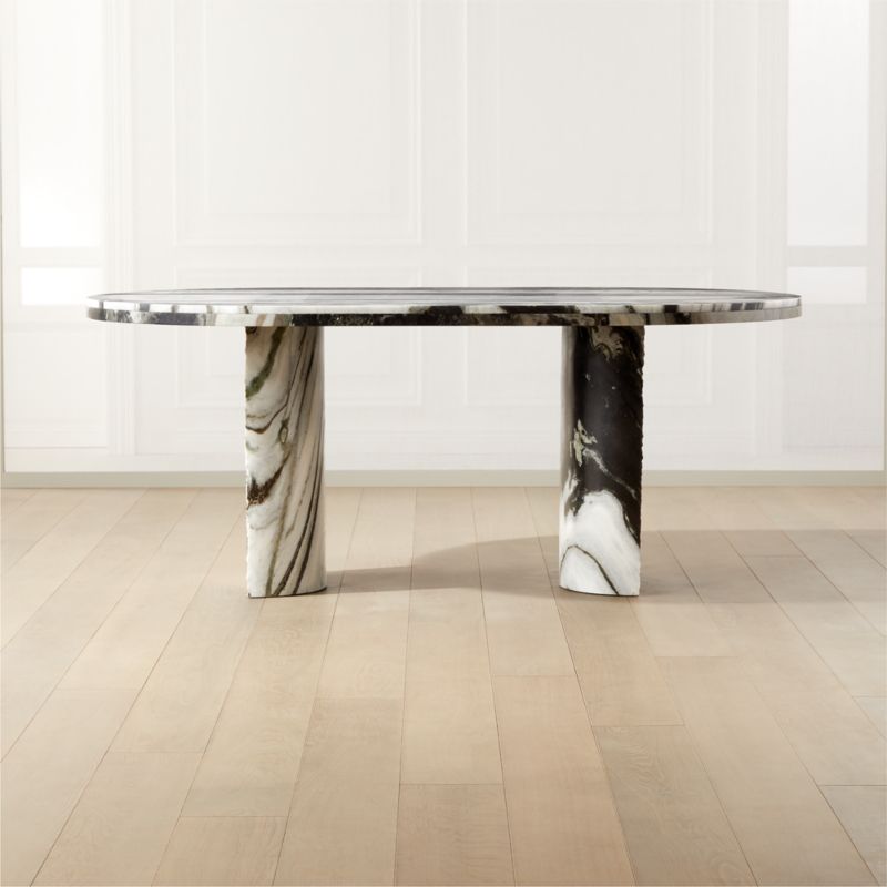 Julius Oval Marble Dining Table 72" + Reviews | CB2