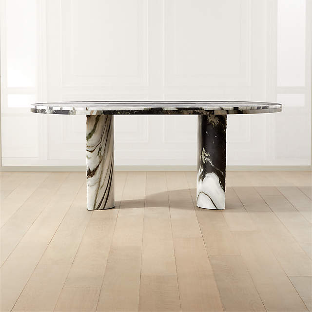 Julius Oval Marble Dining Table 72, Oval Pedestal Table Marble