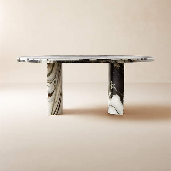 Julius 72" Oval Marble Dining Table