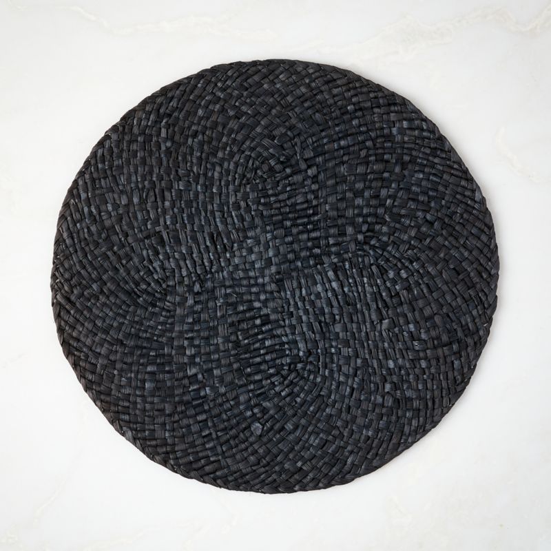 View June Woven Black Round Placemat details