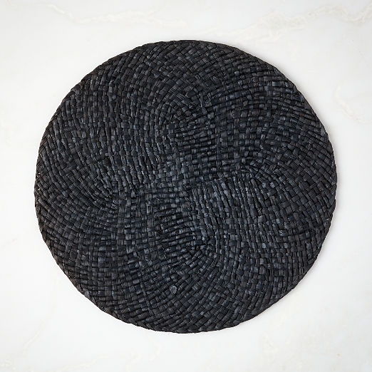 Contemporary Table Linens CB2 Canada   June Woven Black Round Placemat 