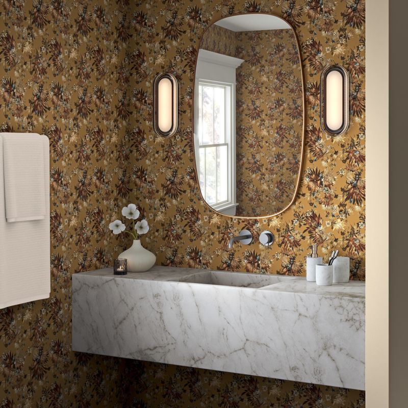 Jungle Bloom Dull Gold Wallpaper - image 2 of 5