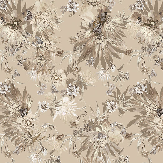 Jungle Bloom Neutral Wallpaper