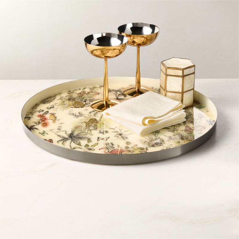 View Jungle Print Round Serving Tray details
