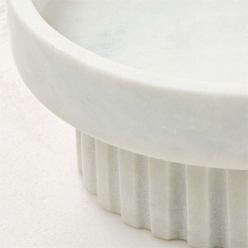 Junius White Marble Pedestal Bowl - image 3 of 5