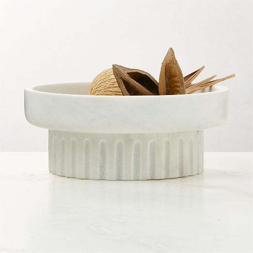 Junius White Marble Pedestal Bowl