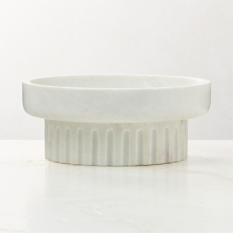 Junius White Marble Pedestal Bowl - image 4 of 5