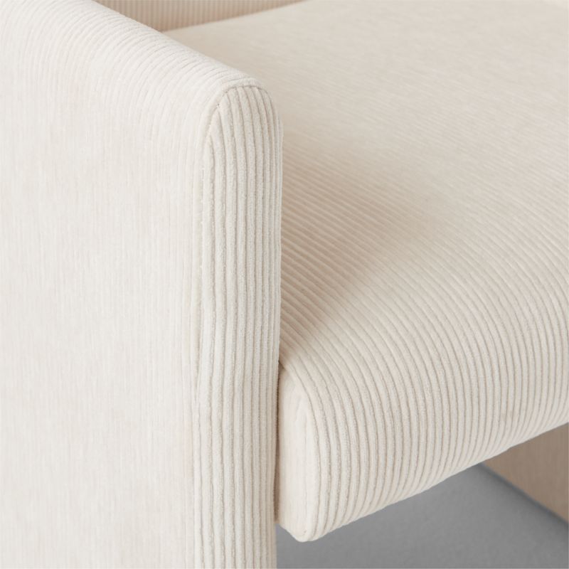 Justine Warm White Corduroy Upholstered Dining Armchair Set of 4 - image 8 of 9