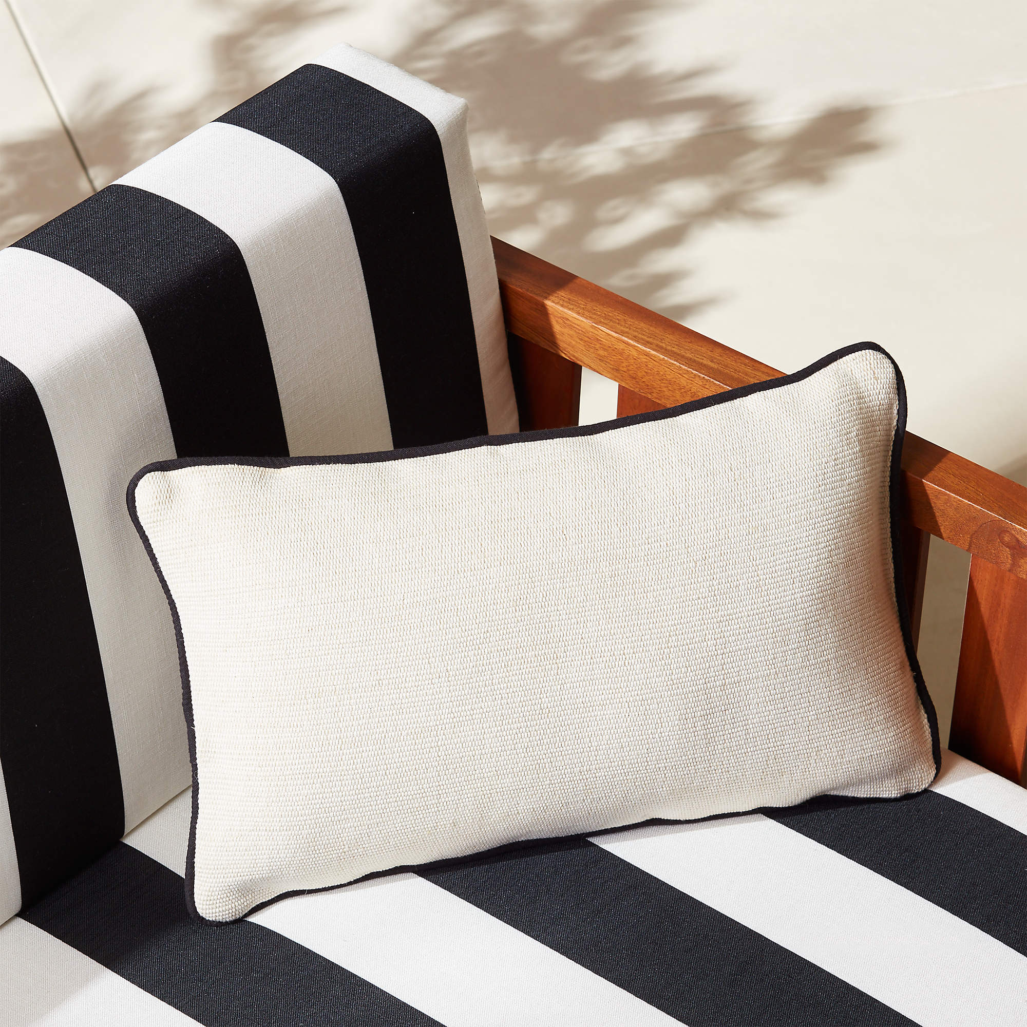 20x12" Jute Long Outdoor Pillow + Reviews CB2