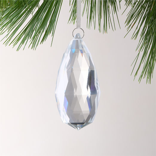Jewel Clear Glass Drop Christmas Tree Ornament