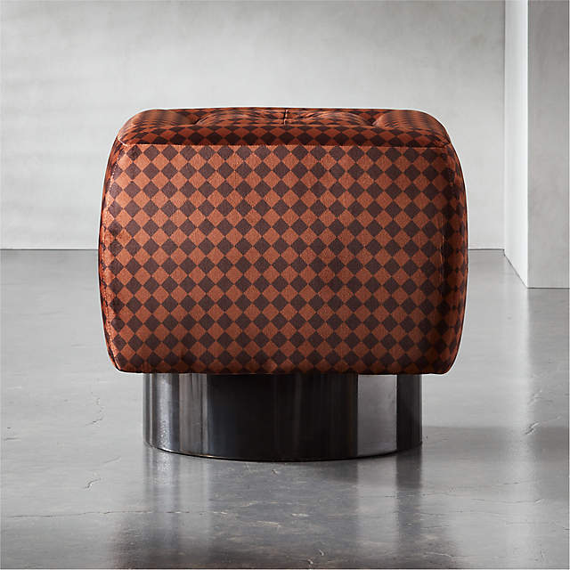 Luis Chocolate Velvet Ottoman + Reviews