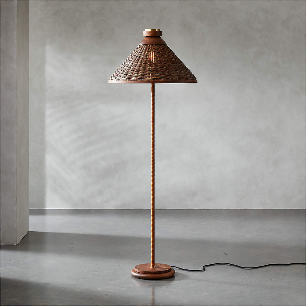 rattan floor lamp