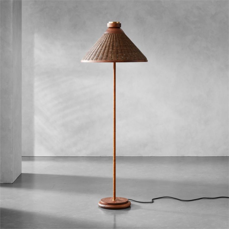 Hakka Rattan Floor Lamp CB2 Canada