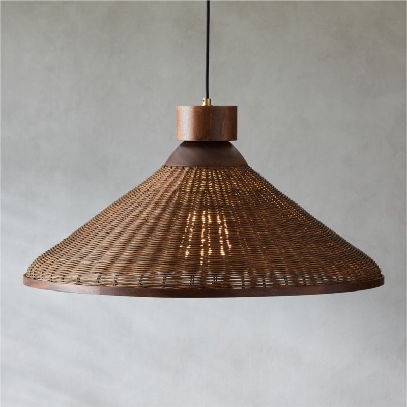 Hakka Conical Rattan Pendant Light | CB2
