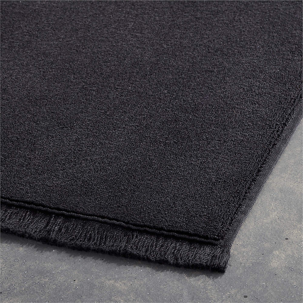 Kindred Organic Cotton Black Bath Runner Rug 24x60 by Kravitz