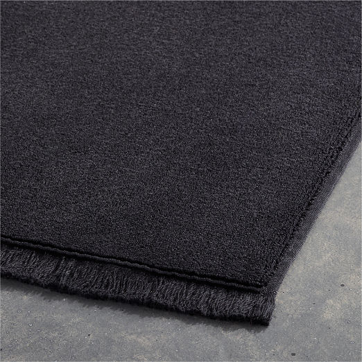 Kindred Organic Cotton Black Bath Runner Rug 24"x60" by Kravitz Design