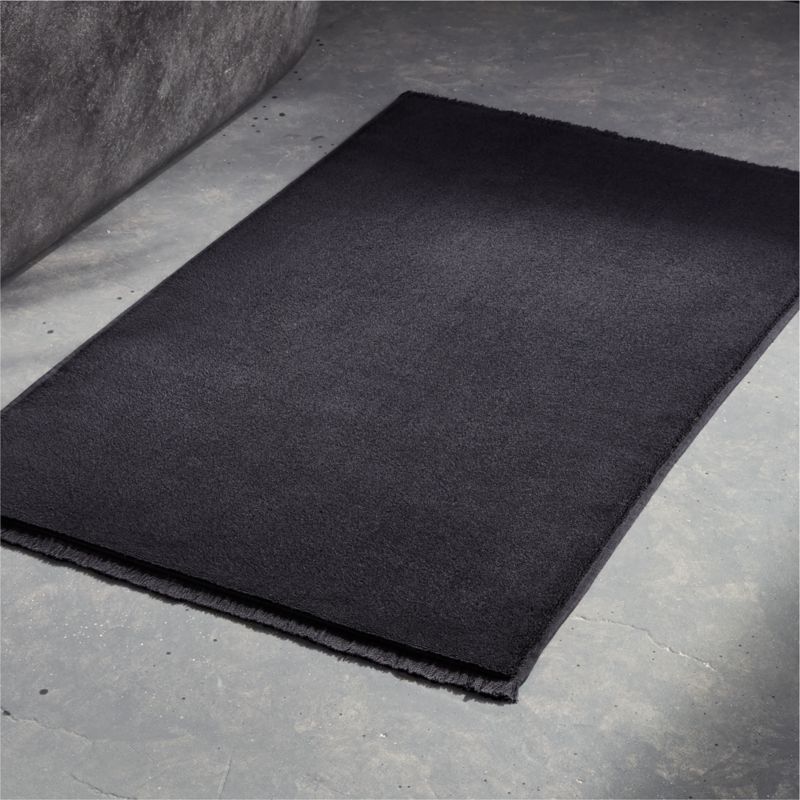 Kindred Organic Cotton Black Bath Mat 24"x36" by Kravitz Design - image 1 of 3