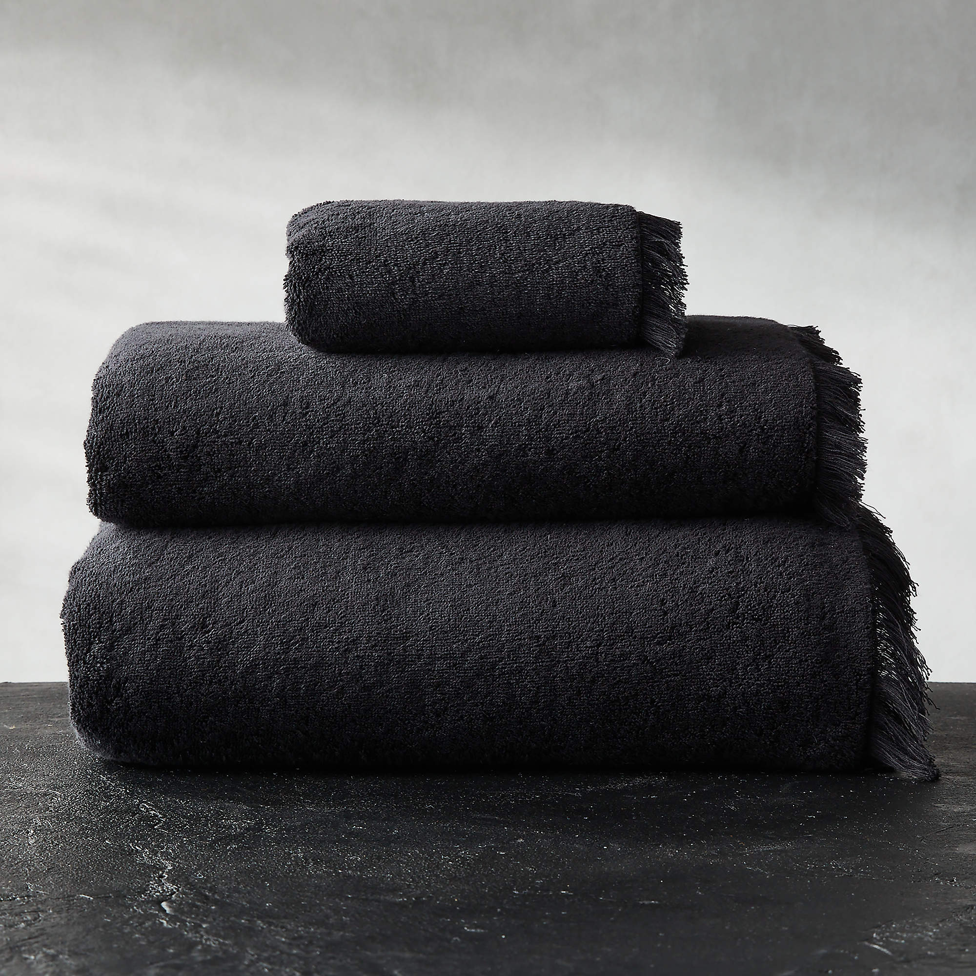 Kindred Organic Cotton Black Bath Towels CB2