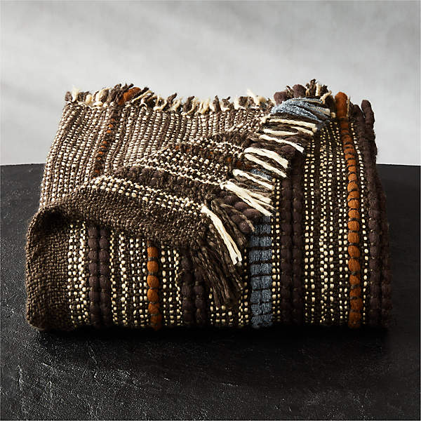 Lineage Woven Striped Throw Blanket by Kravitz Design