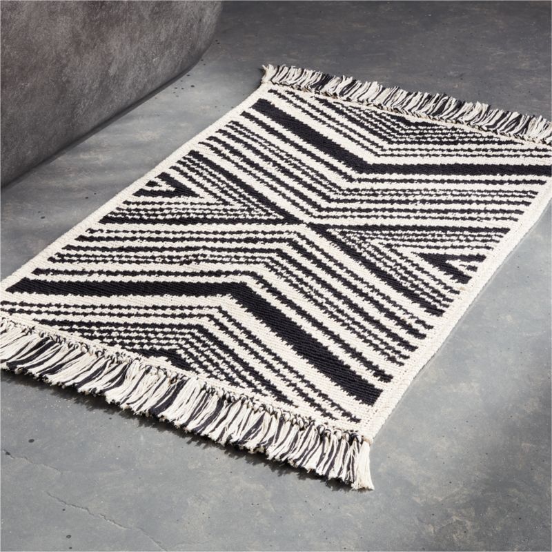 Onca Black and White Bath Mat 24"x36" by Kravitz Design - image 1 of 4