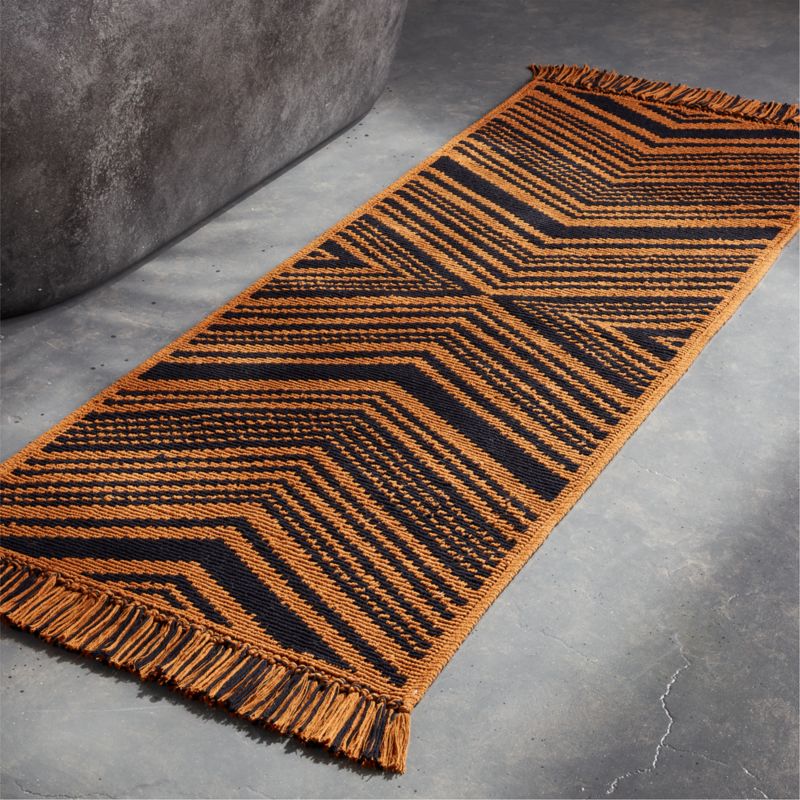 Onca Tawny and Black Bath Runner Rug 24"x60" by Kravitz Design - image 1 of 4