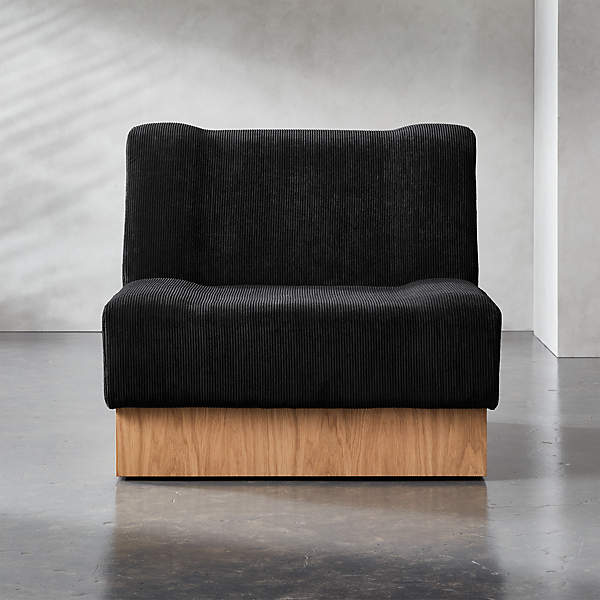 Vaneri Black Corduroy Armless Chair Cb2, Black Armless Chair