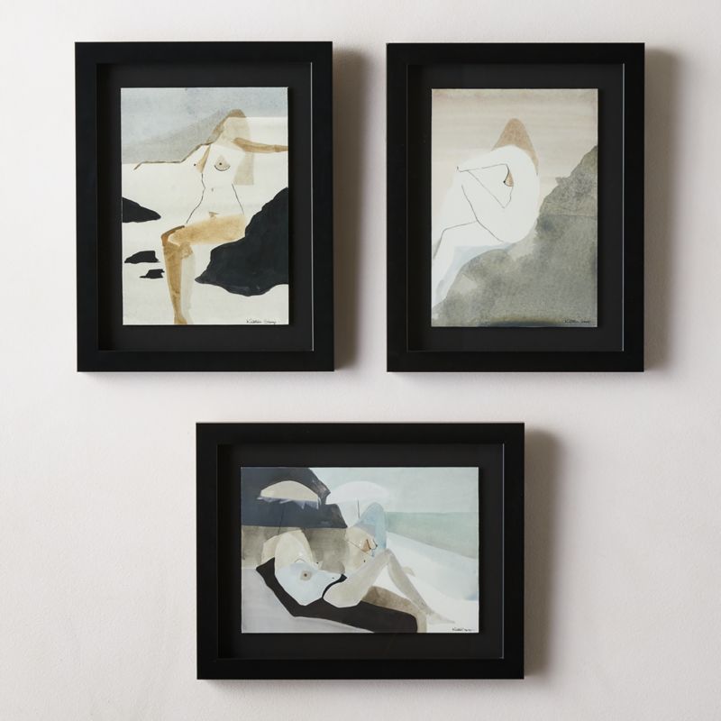 'Nude' Framed Giclee Modern Art Print Set of 3 | CB2
