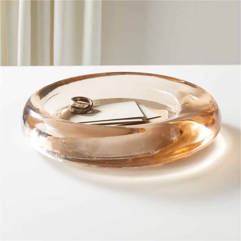 Bangle Dirty Rose Glass Decorative Bowl - image 1 of 18