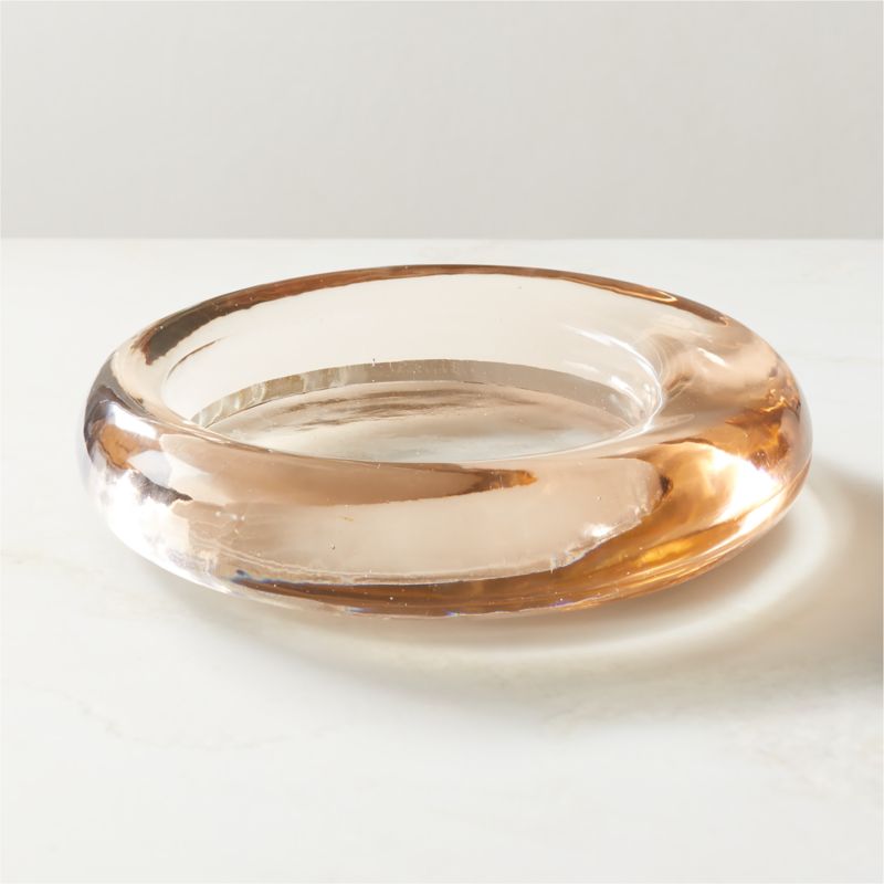 Bangle Dirty Rose Glass Decorative Bowl - image 4 of 21