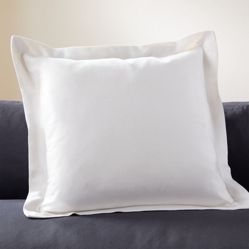 View 23" Cloud Ivory Throw Pillow with Feather-Down Insert details