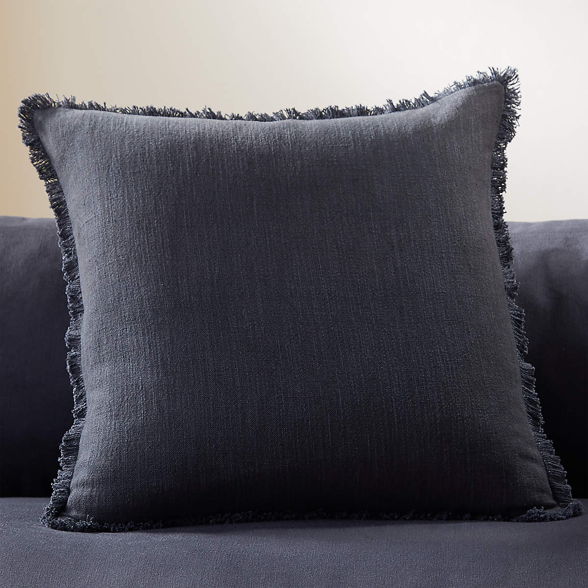 Eyelash Black Linen Modern Throw Pillow with FeatherDown Insert 20