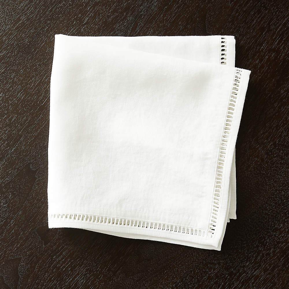 Karen Kane Women's Cloth Dinner Napkins, Set of 2, One size, Off-White, Linen/Rayon