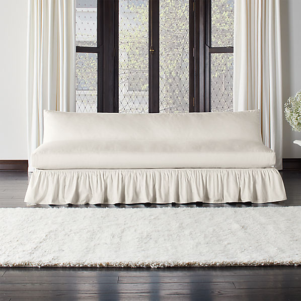 White Ruffled Sofa Slipcover Sofa Design Ideas