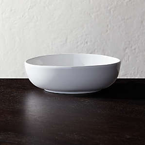 White Flower Square Grey Porcelain Bowl by CB2 