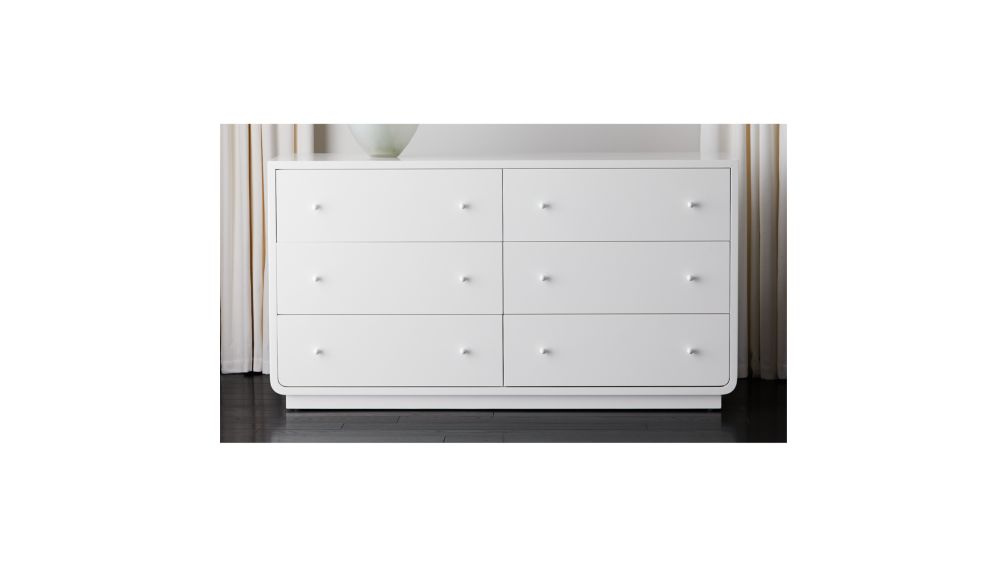 Bowed White Lacquered Low Dresser CB2 Canada