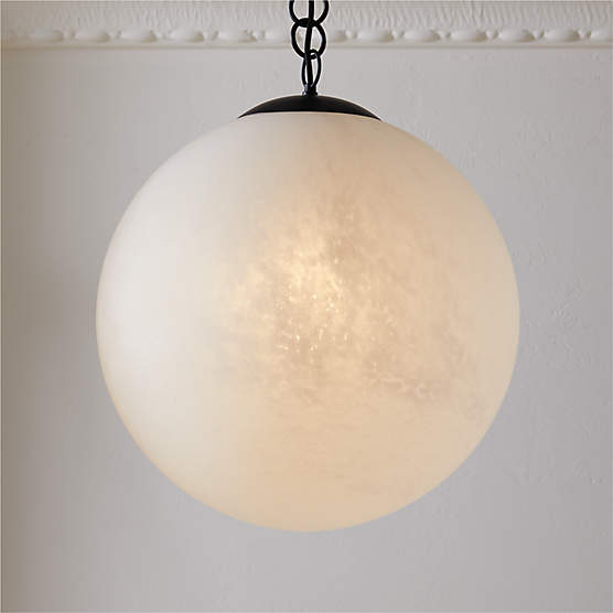 Moon Globe Pendant Light with Black Chain 21" by Kara Mann