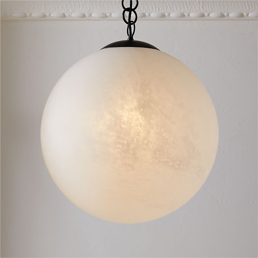 Moon Globe Pendant Light with Black Chain 21"