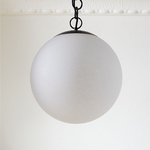 Moon Globe Pendant Light with Black Chain 14"