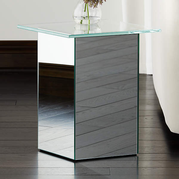 Muse Mirror Side Table Reviews Cb2, Wood Mirrored Side Table