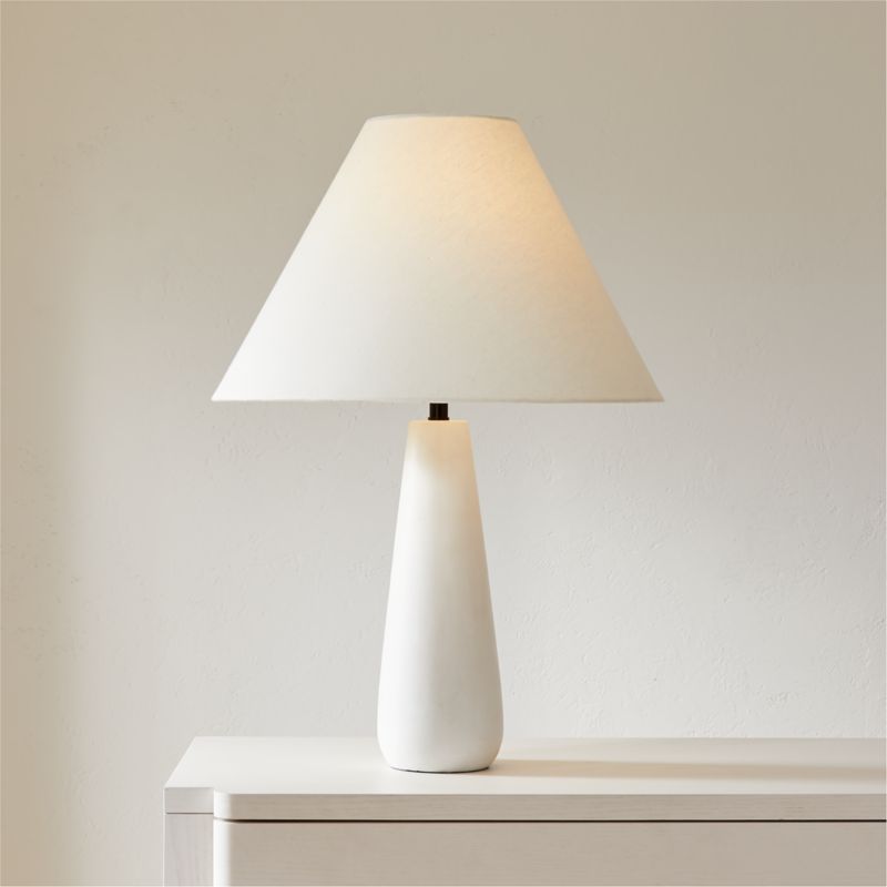 Polar White Cement Table Lamp by Kara Mann + Reviews | CB2