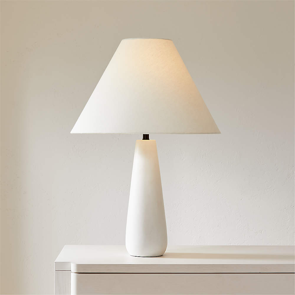 Polar White Cement Table Lamp + Reviews | CB2