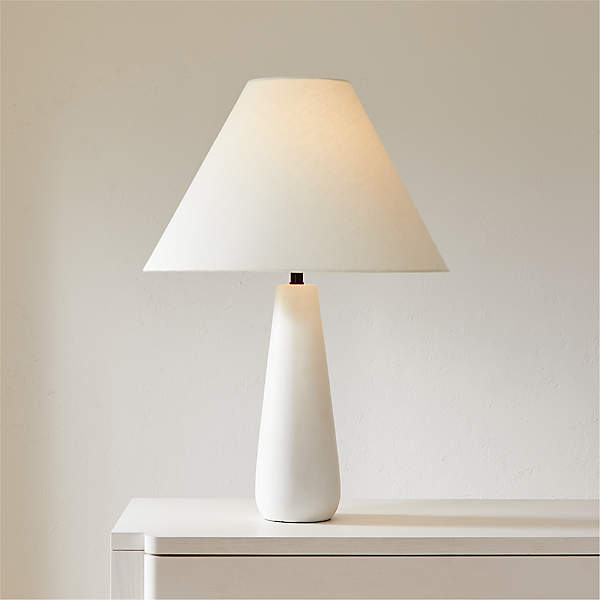 Polar White Cement Table Lamp by Kara Mann