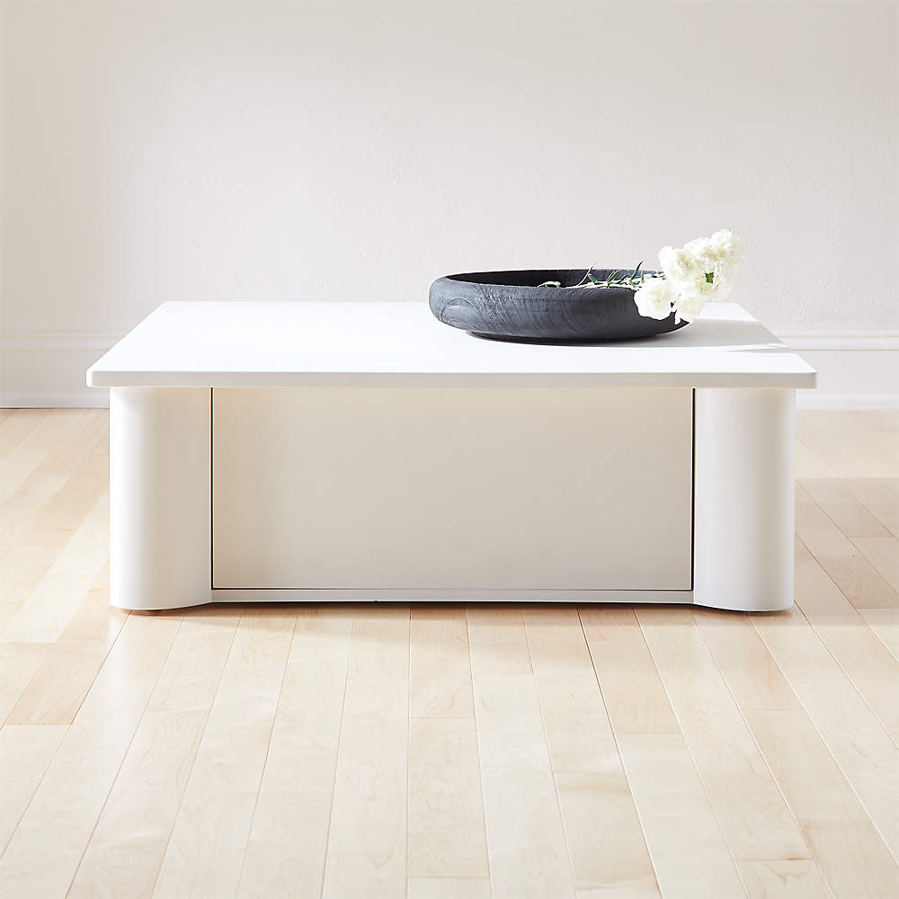 Cb2 white cement coffee shop table