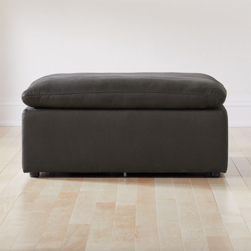 Turn Raven Black Sateen Ottoman by Kara Mann - image 0 of 7