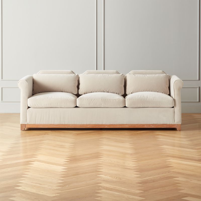 KST Rolled-Arm Luca Bone Brown Sofa | CB2