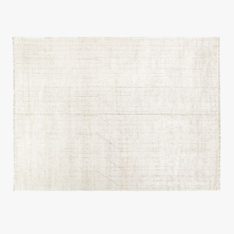 Kada Hand-Knotted White Viscose Area Rug 10'x14' - image 0 of 4