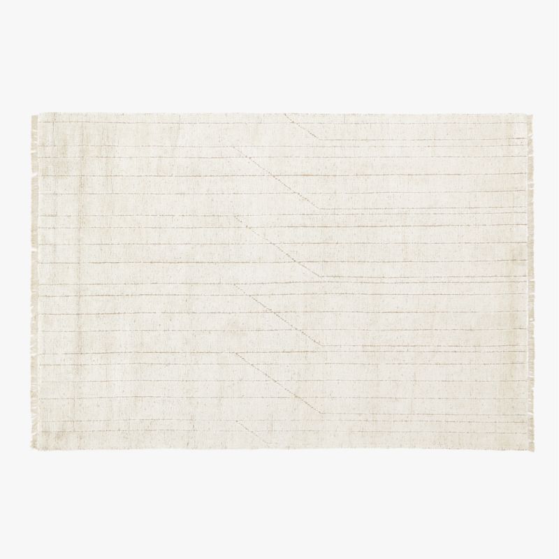 Kada Handknotted Viscose White Area Rug | CB2