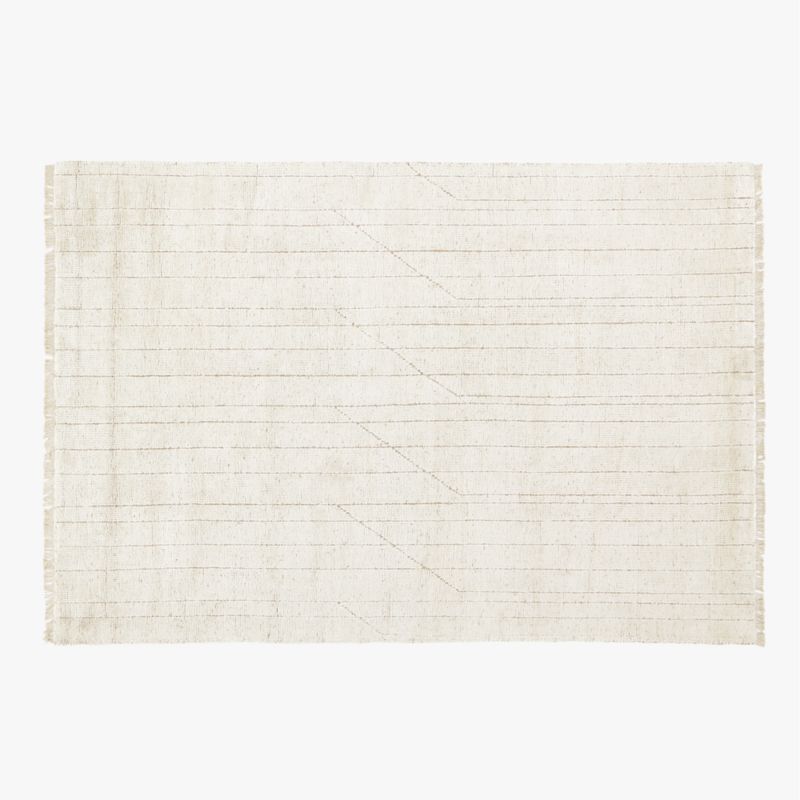 Kada Modern Hand-Knotted Viscose White Area Rug 6'x9' - image 0 of 4