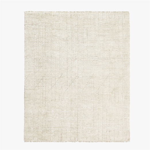 Kada Hand-Knotted White Viscose Runner Rug 2.5'x8'